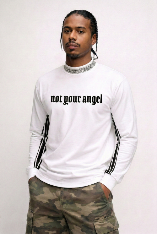 Not Your Angel - Long Sleeve  - Unisex - White