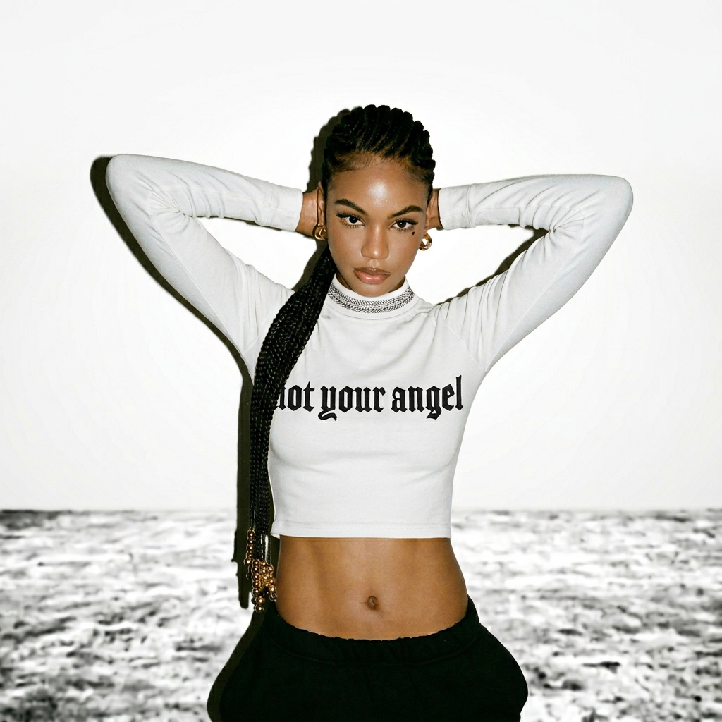 Not Your Angel - Crop Top - White