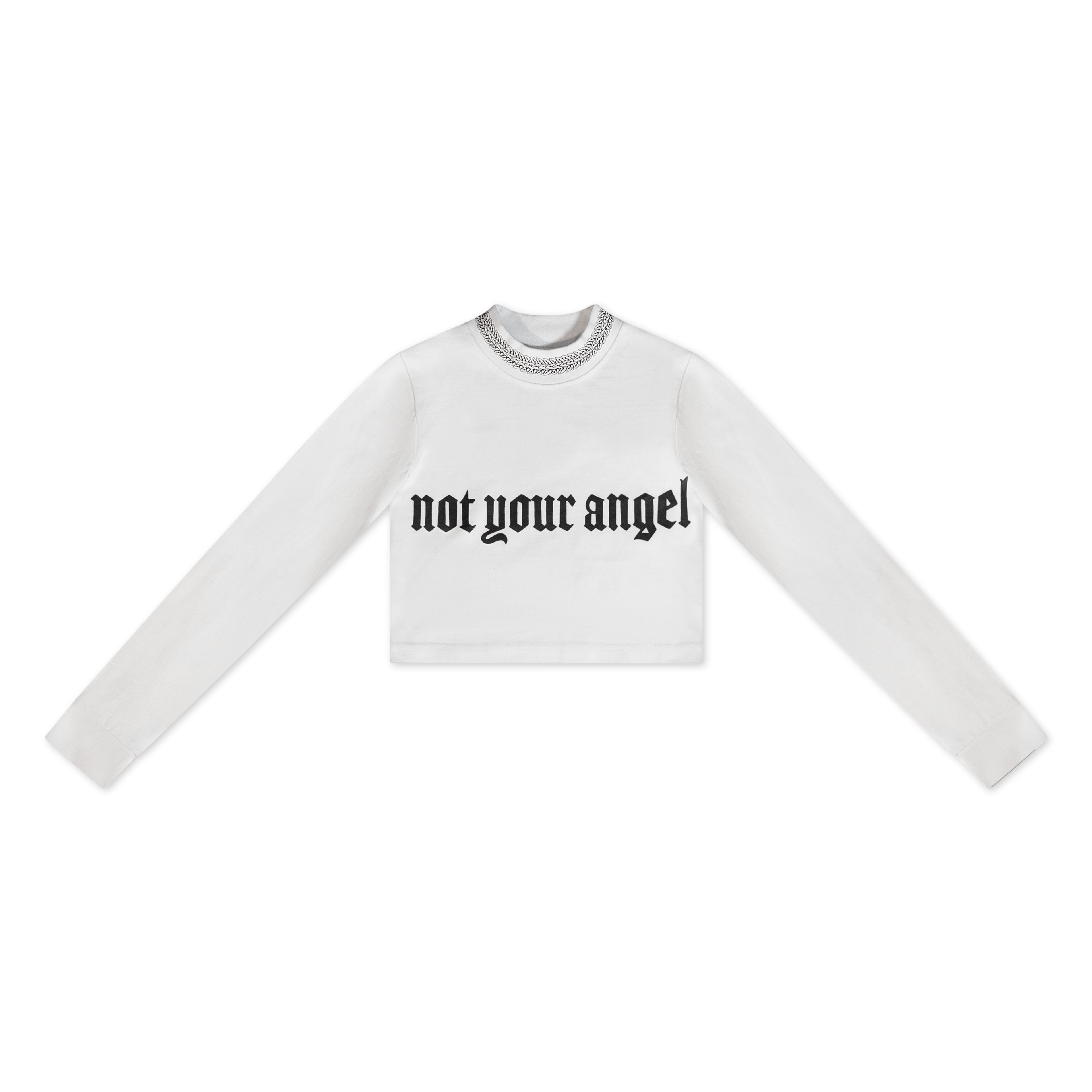 Not Your Angel - Crop Top - White