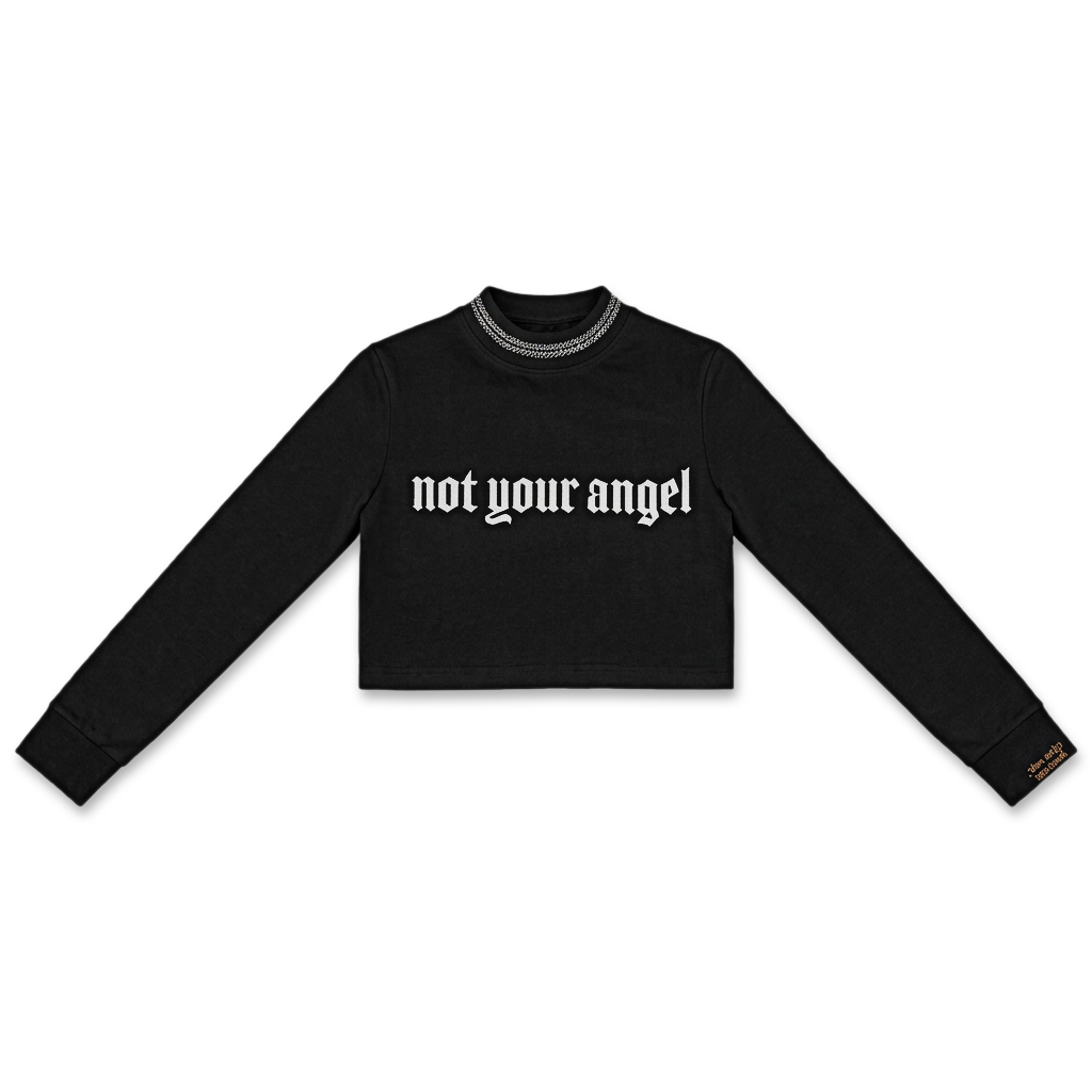 Not Your Angel - Crop Top - Black