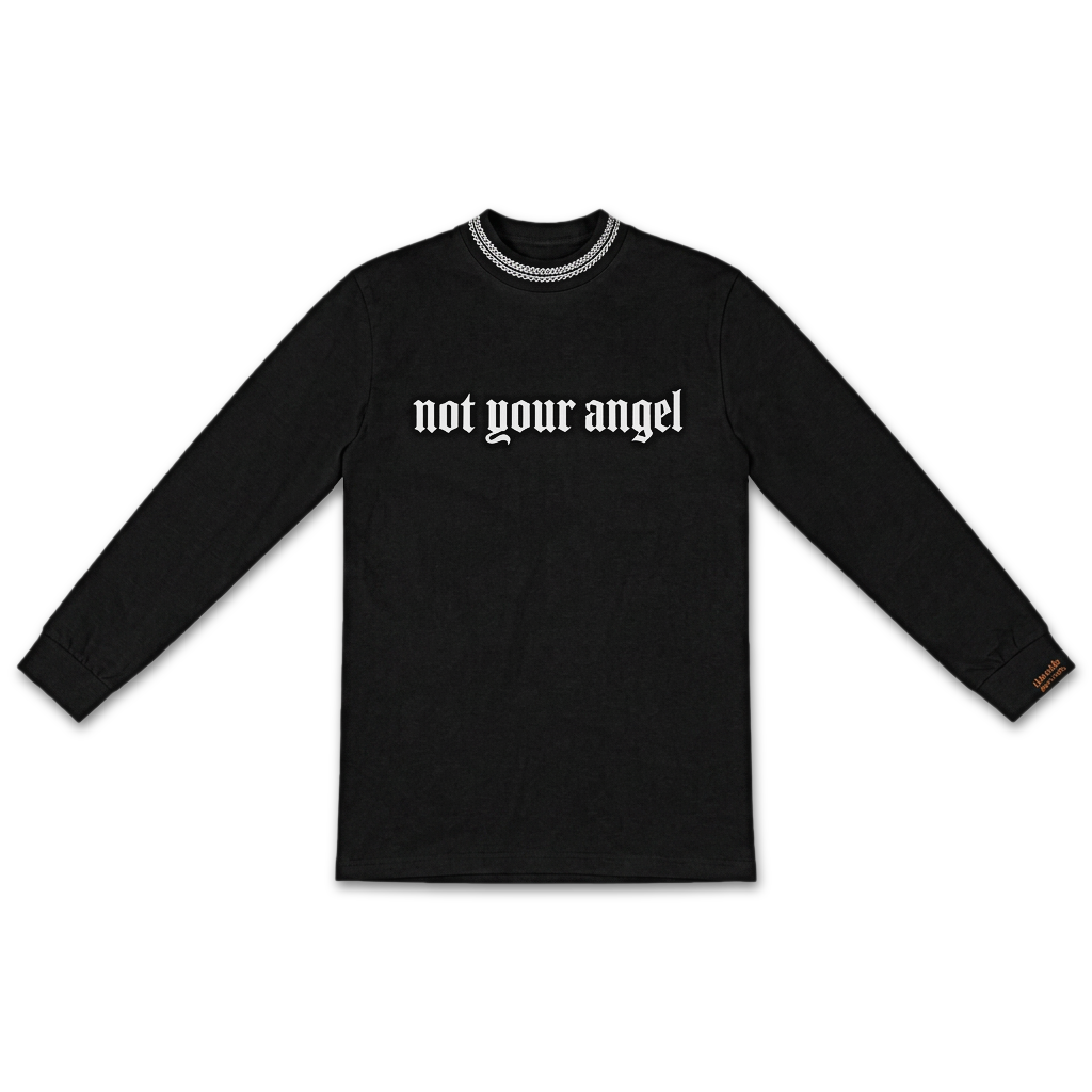 Not Your Angel - Long Sleeve  - Unisex - Black